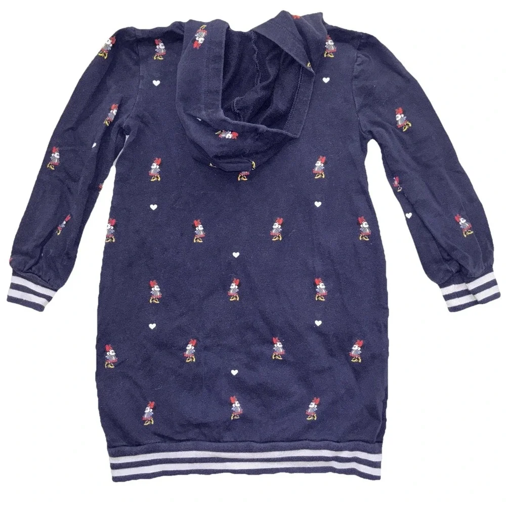 GapKids × Disney Size Small 6-7 Minnie Mouse Navy Blue Hoodie‎ Dress Pockets